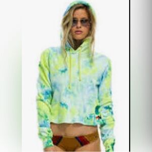 Aviator Nation Tie-Dye Cropped Hoodie